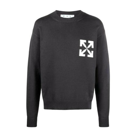 Off White Omhe119C99Kni0011001 Sweater Sort, Herre