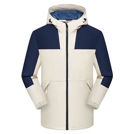 Vindtett og Vanntett Herrejakke med Hette, Tykk Foret og Varm