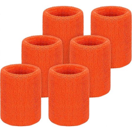 6-pakning Svettebånd for håndleddet, Tennisarmbånd, Absorberende svettebånd for sport, Oransje [db]