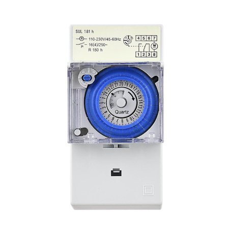 Mekanisk 24 timmars timerbrytare AC 220-240v 15 minuter Intervall 96 gånger På/Av Programmerbar elektrisk timer Din-skena installation Reläbrytare