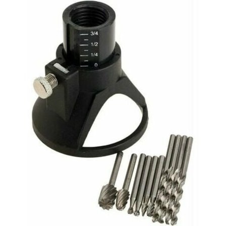 KZQ Rotasjonsfeste-sett for multiverktøy, for skjæreveiledning Bor Dremel Rotary Multi Skjæreverktøy Kontrollert skjæreguide – 11 Sett -