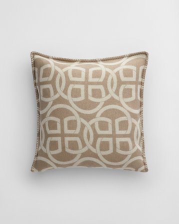 GANT Wohnaccessoires Monogram Kissenhülle aus Wolle (50x50) Beige