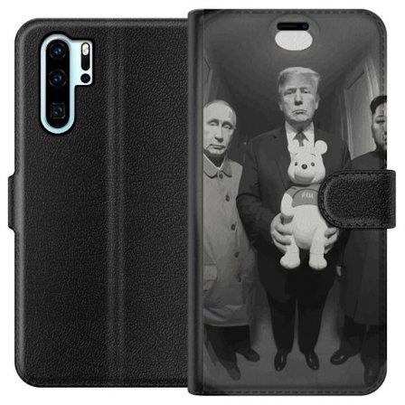 Kompatibel Tegnebogsetui til Huawei Huawei P30 Pro Sort-hvid kunstbillede med surrealistisk politisk symbolik og uventet kontrast, provokerende modern