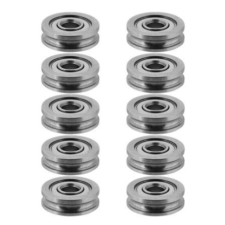 10 stk. Metal U Groove Forseglet Guide Hjul Remskive Skinne Kugleleje U604ZZ 4x13x4mm