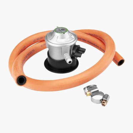 Biltema - Gassregulator med 1 Meter Slange og 2 Slangeklemmer, Godkjent i henhold til EN Standarder