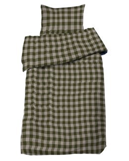 Flanellsengesett rutete Livigno 2-deler Grønn