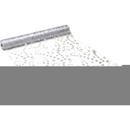 5 meter x 0,36 Bordslöpare Julbordslöpare i guld Silver snöflingor och stjärnor (silverstjärna)