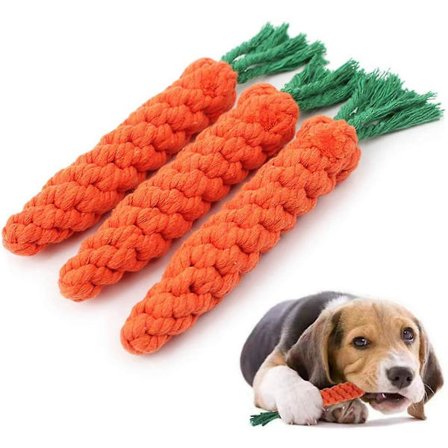 Valp Tuggleksaker, Hundrep Tojsaker, Hund Tuggleksaker Morot Rep, 3-pack Flätad Rep Hundeleksak För Små Hundar Tandvård