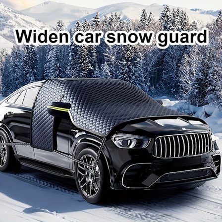 Tjockt Oxford-tyg Vindruteskydd mot Snö, Anti-frys & Frostskydd för Vintern med Enkel Elastisk Passform, Halvtäckning för Sedaner & SUV:ar