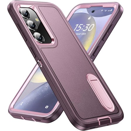Samsung S24 Mobilskal med Inbyggt Ställ, Stöttåligt/Dammtätt/Fallsäkert Militärklassat Skyddsfodral för Galaxy S24 6.2