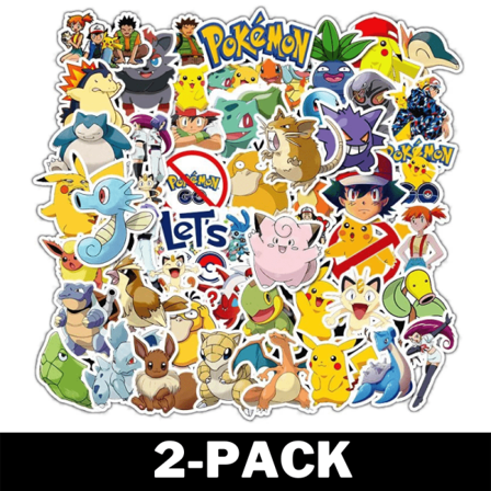 50 Stycken Pokemon Stickers / Klistermärken 2-pack