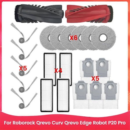 Reservedel til Qrevo Curv Qrevo Edge Robot P20 Pro Støvsuger Hoved Sidebørste Hepa Filter