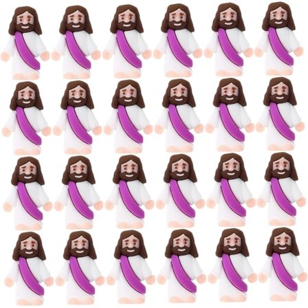 Mini Jesus Statue 24 stk. Jesus Religiøs Miniaturstatue Realistisk PVC 1,2x1,6 tommer til boligindretning Samlerfigurer