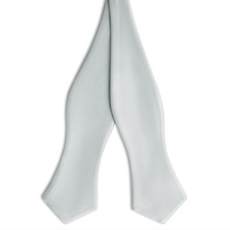 Silver-tone Self-Tie Satin Diamond Tip Bow Tie for Men - Self-tie bow ties