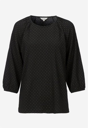 Cellbes of Sweden - Topp med stretchy crêpe-kvalitet og prikket i svart / prikkete for damer i størrelse 62/64