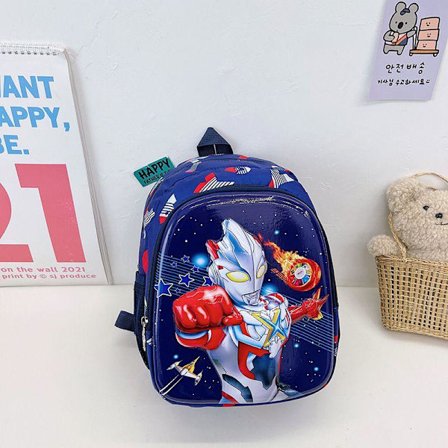 Skolryggsäck för barn, ny förskole-ryggsäck, tecknad anime-ryggsäck, pojke-fan, 2-5 år gammal ryggsäck - Ultraman mörkblå