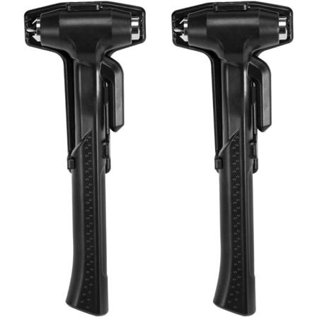 2-pack Bilsäkerhetshammare, 3-i-1 Nödbilshammare med Fönsterkrossare och Säkerhetsbältesklippare, Svart Nödkrossare