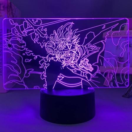 Svart Cloven 3D nattlys for anime-fans - 16 farger endres med fjernkontroll Svart Cloven Manga figur leketøy illusjon LED (14)