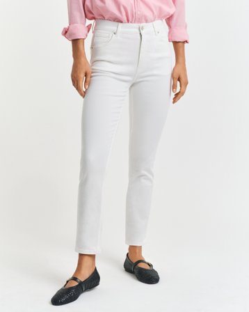 GANT Damen Slim Fit Cropped Jeans in Weiß (26) Weiß