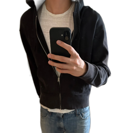 Svart Acne zip hoodie