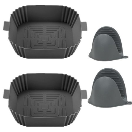 4 st Silikonformar + Handskar för Airfryer