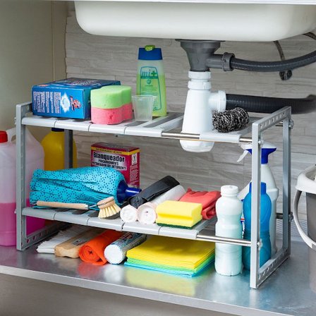 Udtræksreol til pladsen under vasken Shibblek InnovaGoods 2 Hylder