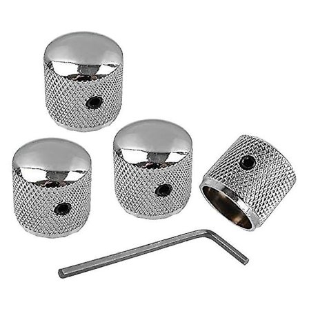 4 stk. Metall Volum Tone Dome Tone Gitar Hurtigkontroll Knapper med Skruer for Strat LP Elektrisk Gitar eller Bass [db]