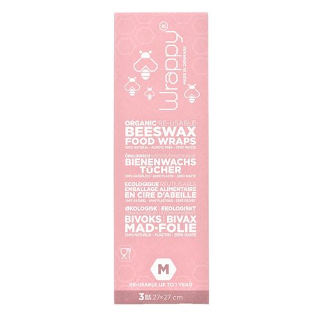 Wrappy Økologisk Genanvendeligt Bivoks Madindpakning Medium/ 3 stk., Tøj & Bolig, Køkken & Bord, Øvrig