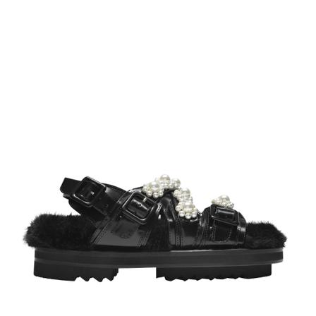 Simone Rocha, Multi-Strap Track Sandals Zwart, Dames, Maat:38 EU