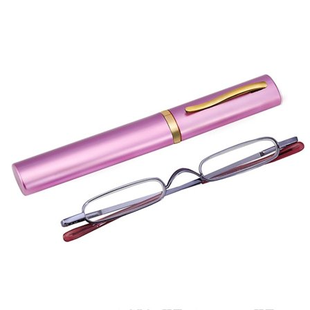 Læsebriller med styrke +1.0 - +4.0 med bærbar metalæske