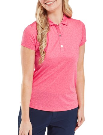 FootJoy Painted Floral Cap Sleeve Lisle - Pink - M