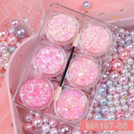 Glittergelset för barn - 6 färger för ansikte, hår och kropp - Perfekt för Halloween &