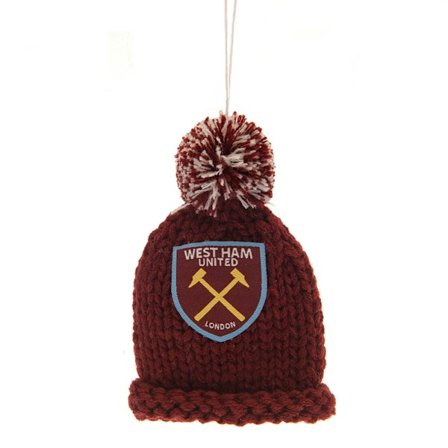 West Ham United FC Bobble Hat Dekoration för Bilspegel One Size Cl