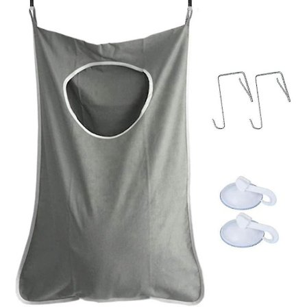Dørhængende Vasketøjskurvpose Grå, Foldbar Pladsbesparende Hjørne Vasketøj