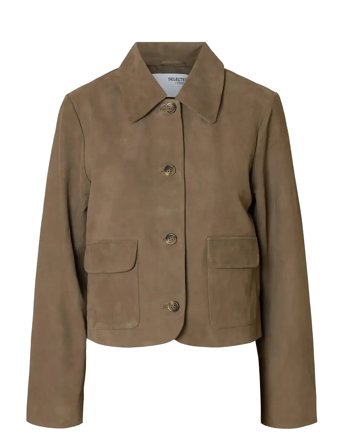 Slfkaya Suede Jacket Noos Brown Selected