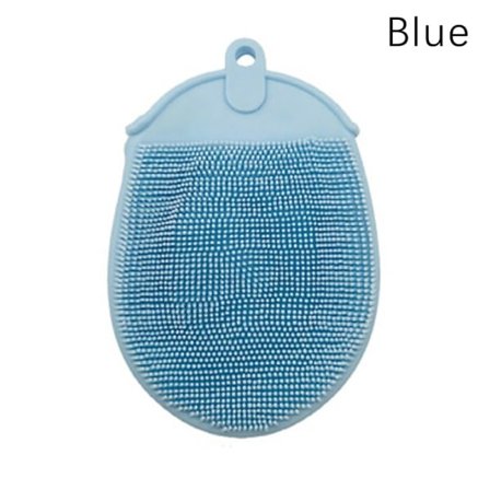 Silikon Baby Body Scrubber Mjuk rengöring Bad Duschborste Exf Blå
