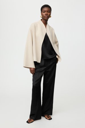 Soft Goat - Short Jacket - M - Chalk