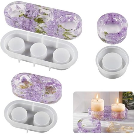 Støbeforme til lysestager, silikoneform til fyrfadslys, epoxyharpiksform til lysestager, silikoneform