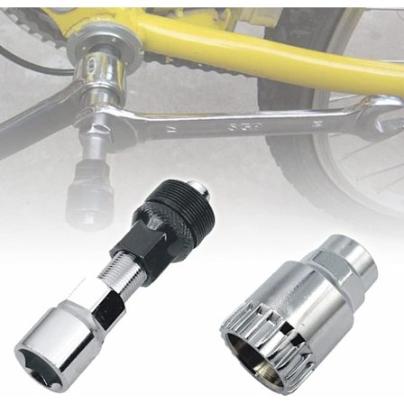 2-in-1 polkupyörän kampien irrotustyökalu pohjakiinnikkeelle