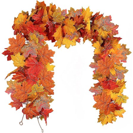 2-pack konstgjorda höstlövsgirlander, hängande växtgirlander för dekoration av hem, trädgård, öppen spis, bröllopsfest, halloween, tacksägelse, jul