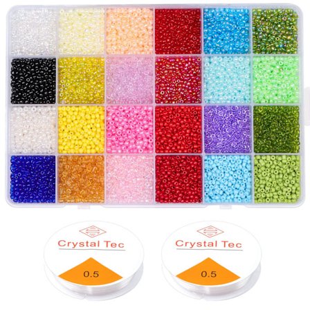 Glass Beads Kit 9600Pcs, DIY Beads for Jewelry Making Kit, 4mm