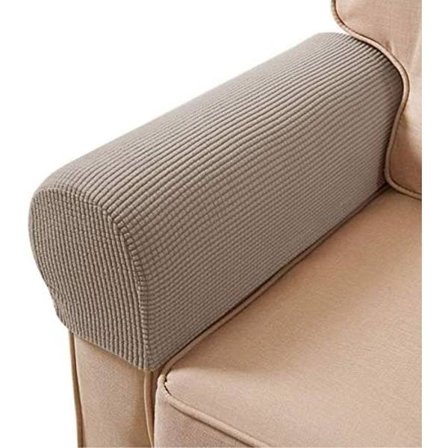4 stk Armlenestoltrekk Vanntett Armlenstoltrekk Stretch Polyester Sofa Armlenestoltrekk Spandex Sofa Slipcover for Stue Recliner Sofa (Sand)