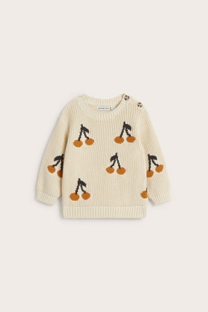 Kappahl | Strikket babygenser med kirsebær | Beige
