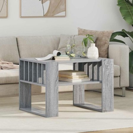 Soffbord Vidaxl Soffbord Grå Sonoma 66 x 49,5 x 45 cm Ingenjörsträ