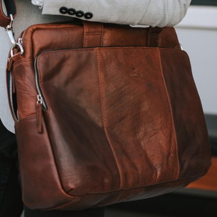 Sac business Montréal en cuir marron pour hommes - Sacs en cuir