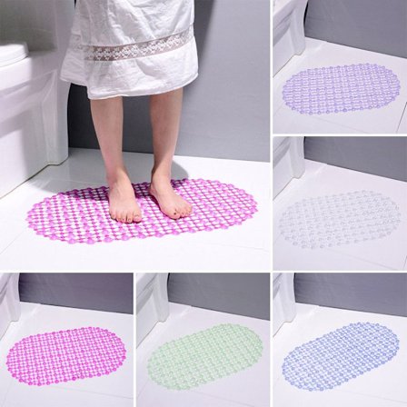 Oval Antislipp Badematte Dusj Bad Massasje Matte ROSE RØD