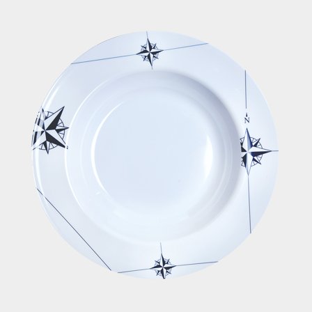 Głębokie talerze melaminowe Marine Business Northwind, non-slip, biały/niebieski, 23 cm, 6-pack - Jachtowa