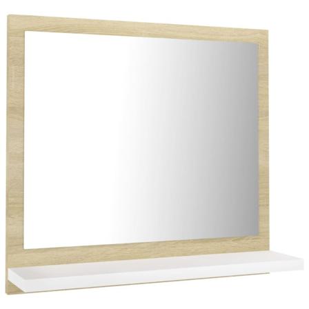 Vidaxl Badrumsspegel Vit Och Sonoma-ek 40x10,5x37 Cm Konstruerat Vit