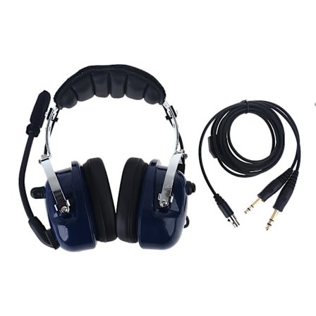 Aviation Pilot Headset Stereo Switch MP3 Musik Inkluderer Headset Taske Gel Øreforsegling