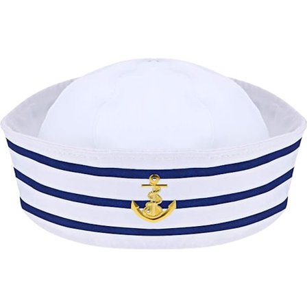 Sjömanshatt Yachtkaptenshatt Blå Vit Sjömanshatt för Fancy Dre